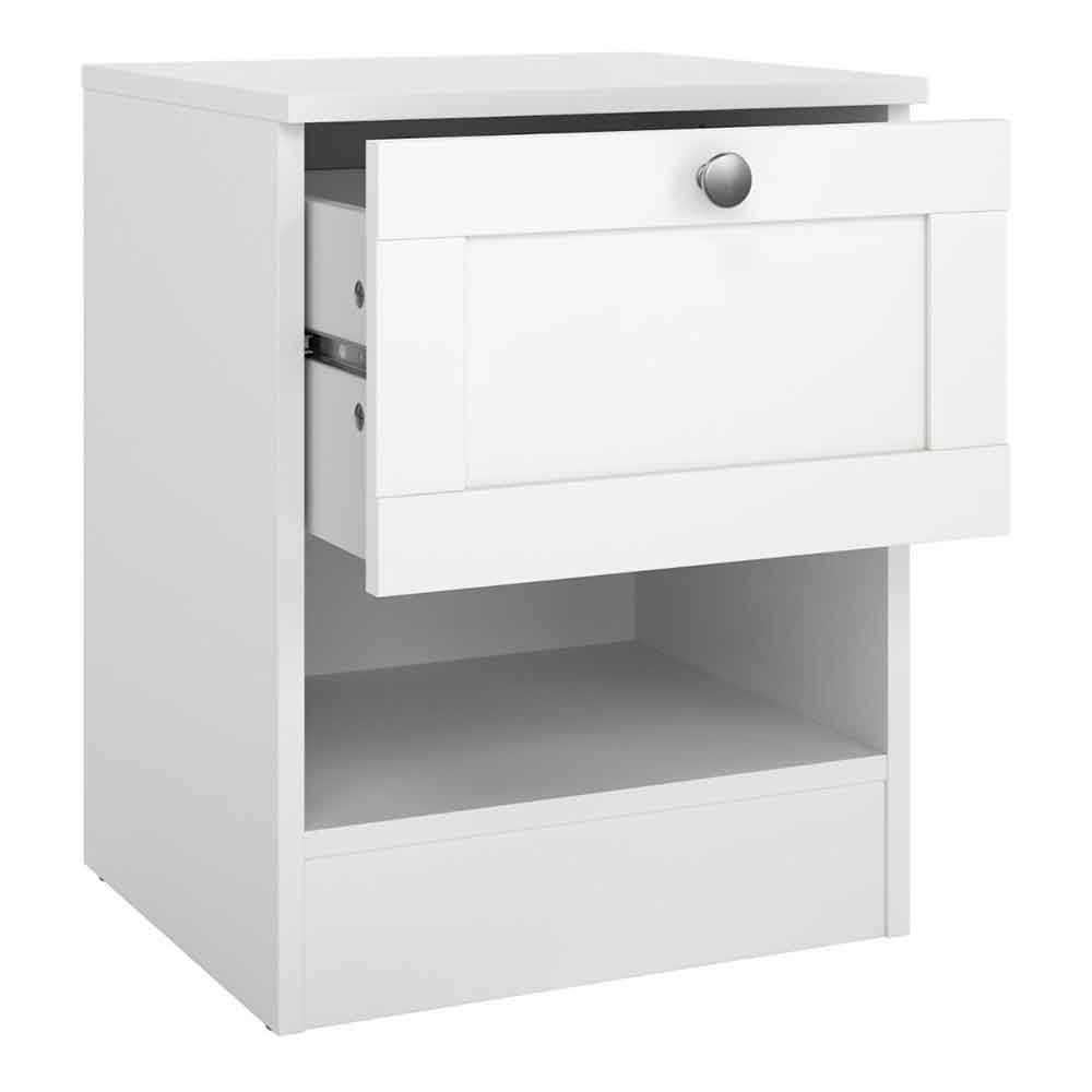 Bensalem Wooden Bedside Cabinet With 1 Drawer In White