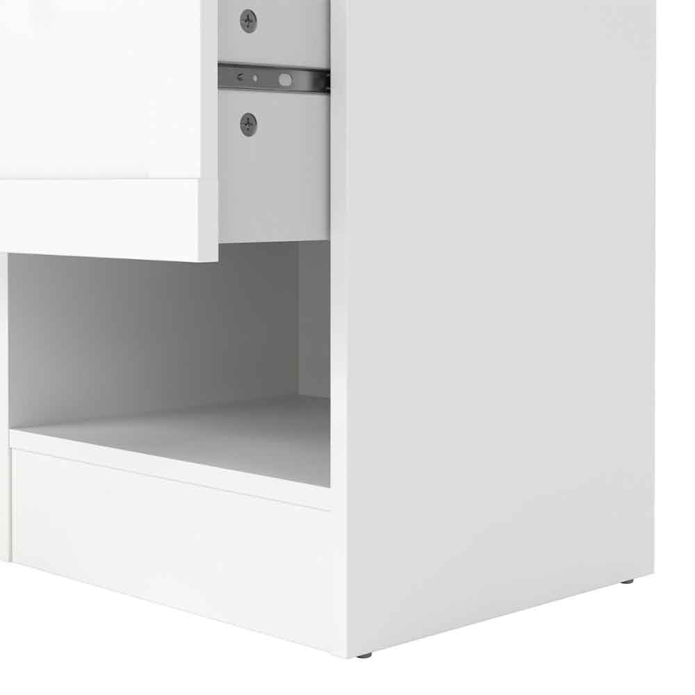 Bensalem Wooden Bedside Cabinet With 1 Drawer In White