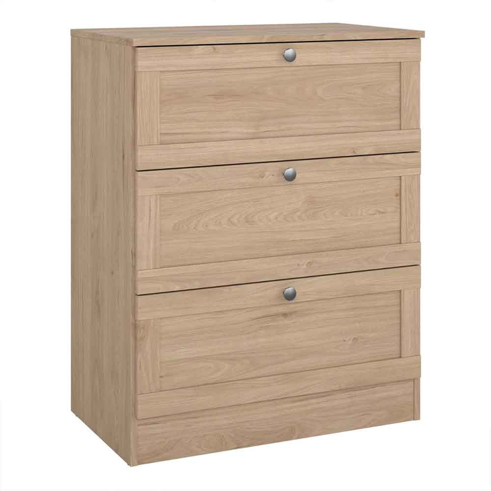 Bensalem Wooden Chest Of 3 Drawers In Jackson Hickory