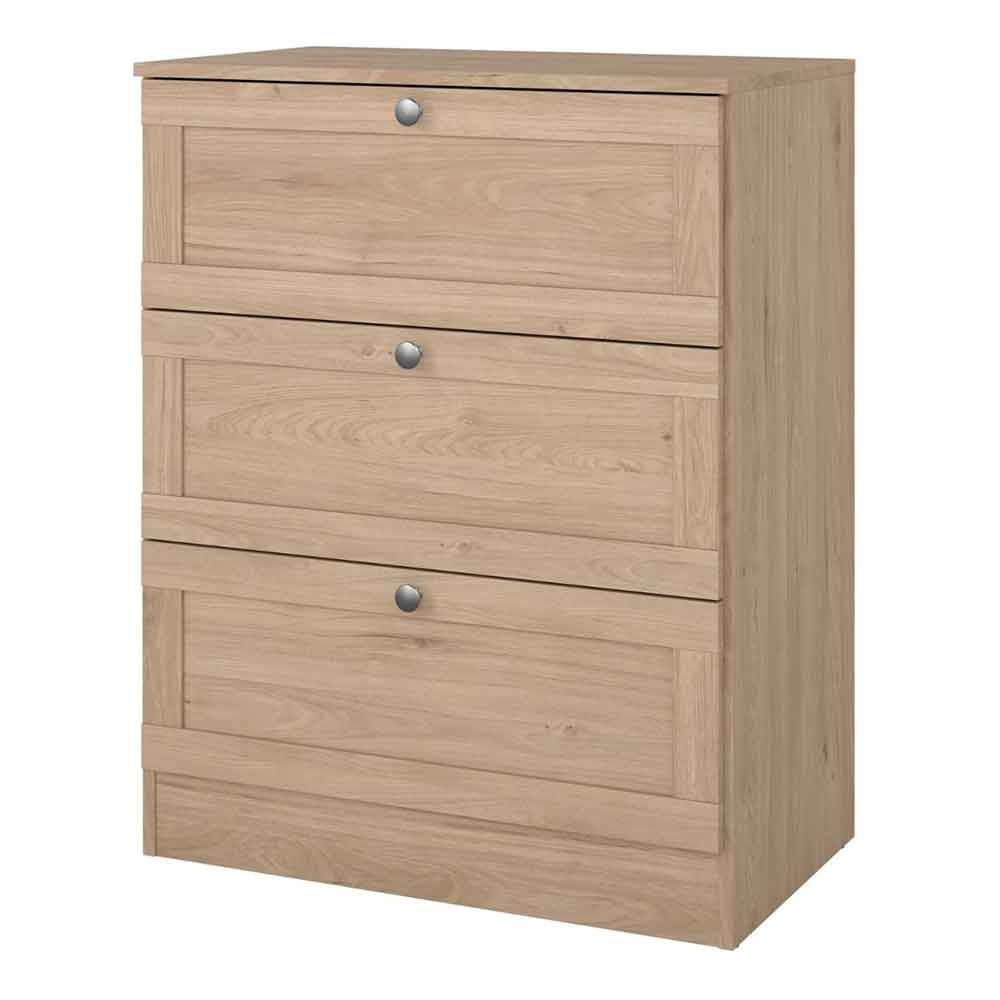 Bensalem Wooden Chest Of 3 Drawers In Jackson Hickory