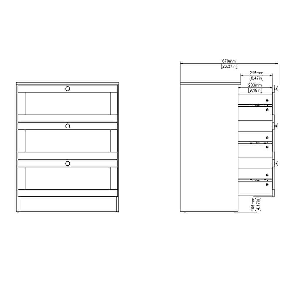 Bensalem Wooden Chest Of 3 Drawers In Jackson Hickory