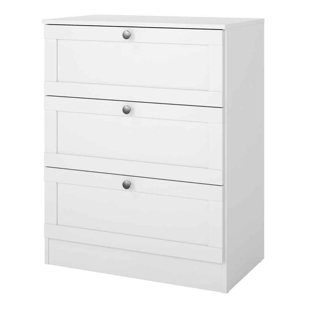Bensalem Wooden Chest Of 3 Drawers In White