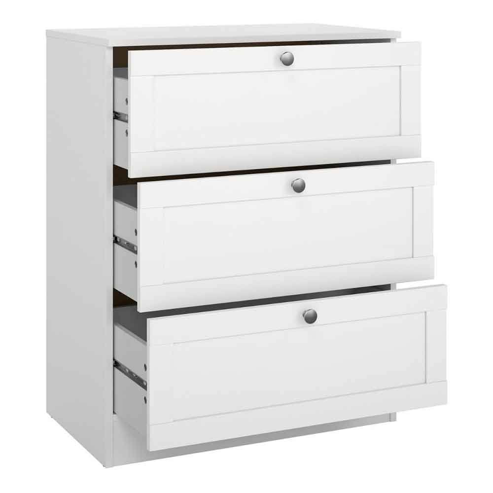 Bensalem Wooden Chest Of 3 Drawers In White