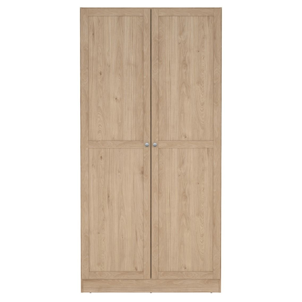 Bensalem Wooden Wardrobe With 2 Doors In Oak
