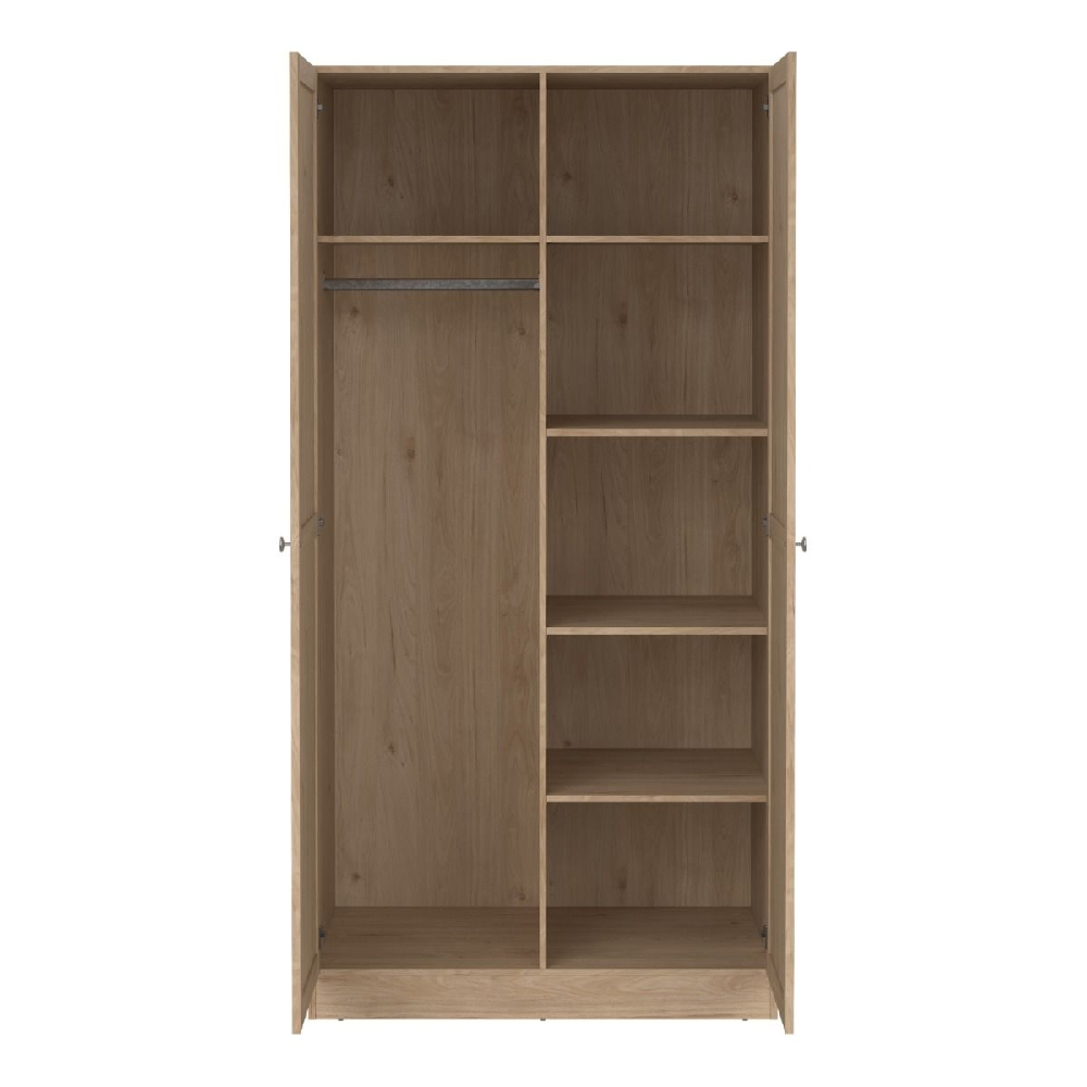 Bensalem Wooden Wardrobe With 2 Doors In Oak