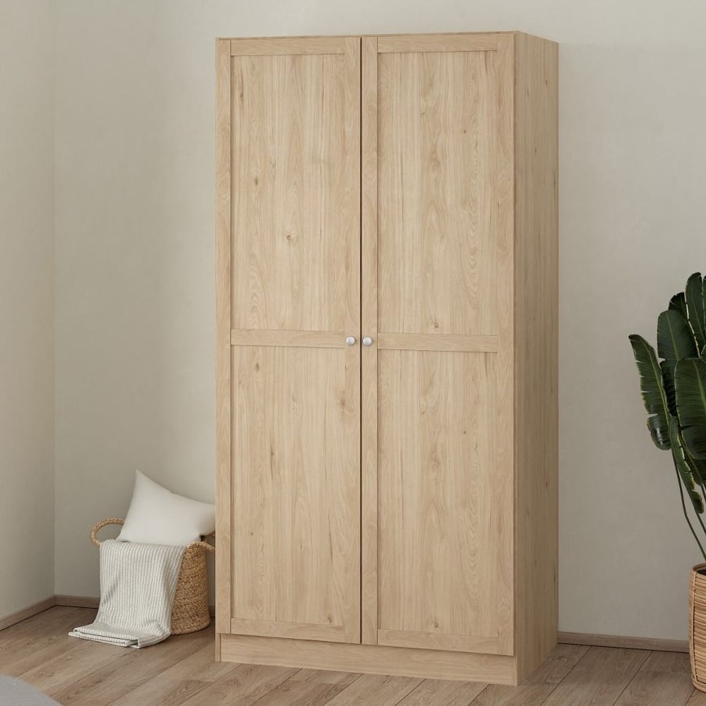 Read more about Bensalem wooden wardrobe with 2 doors in oak