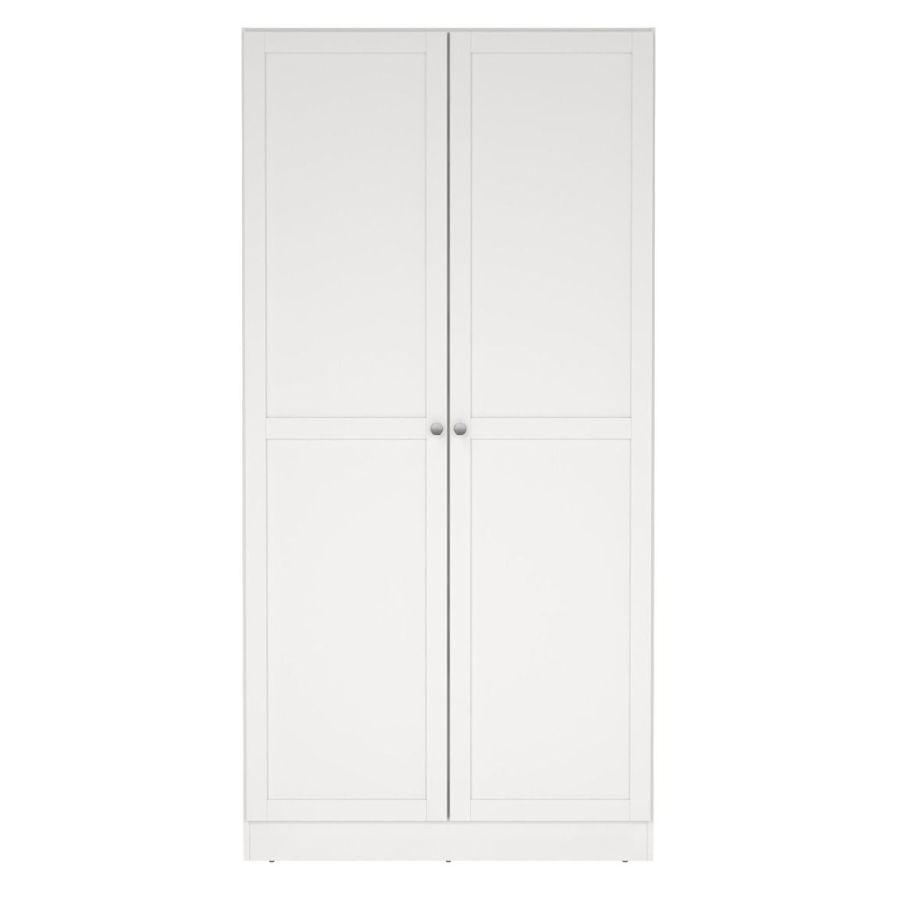 Bensalem Wooden Wardrobe With 2 Doors In White