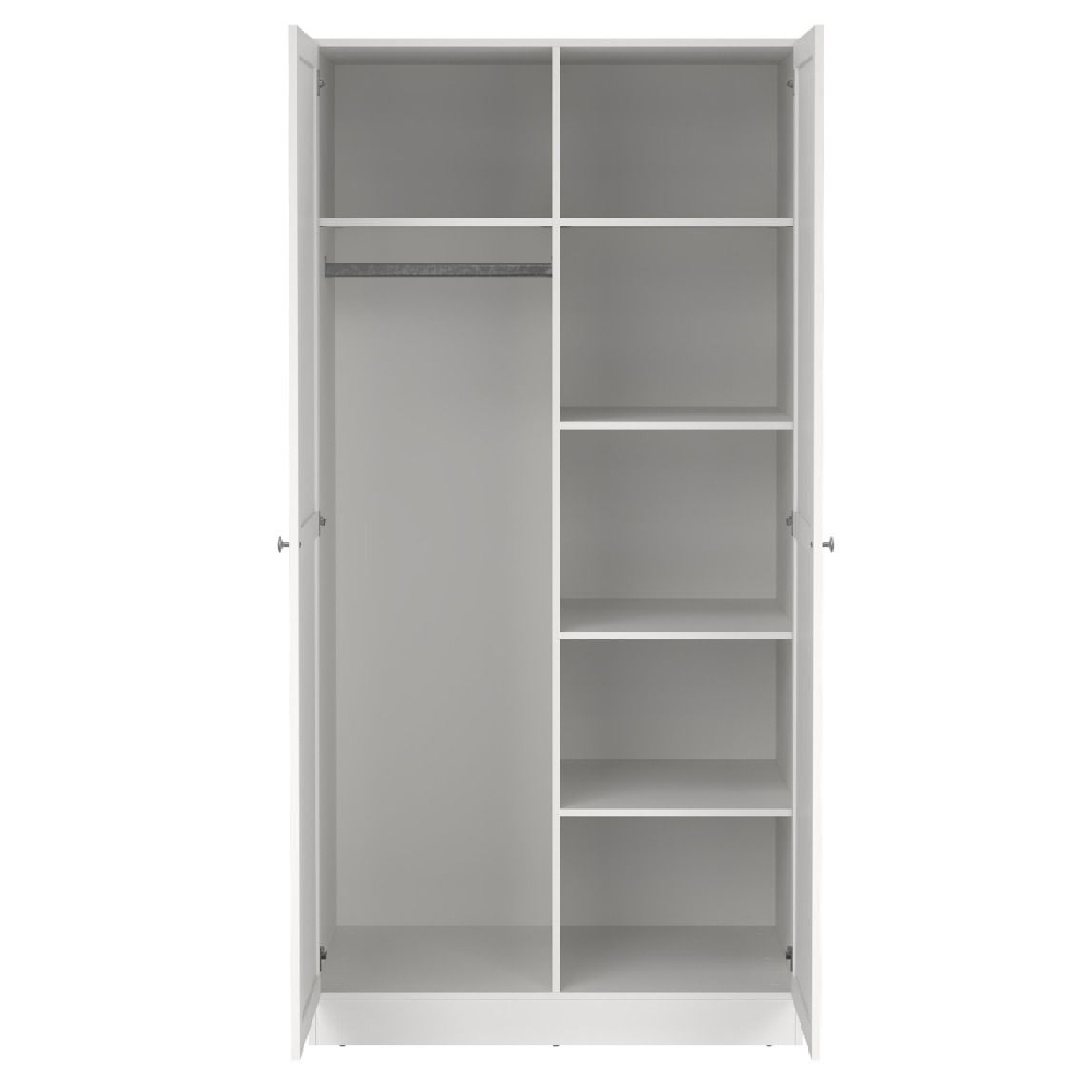 Bensalem Wooden Wardrobe With 2 Doors In White
