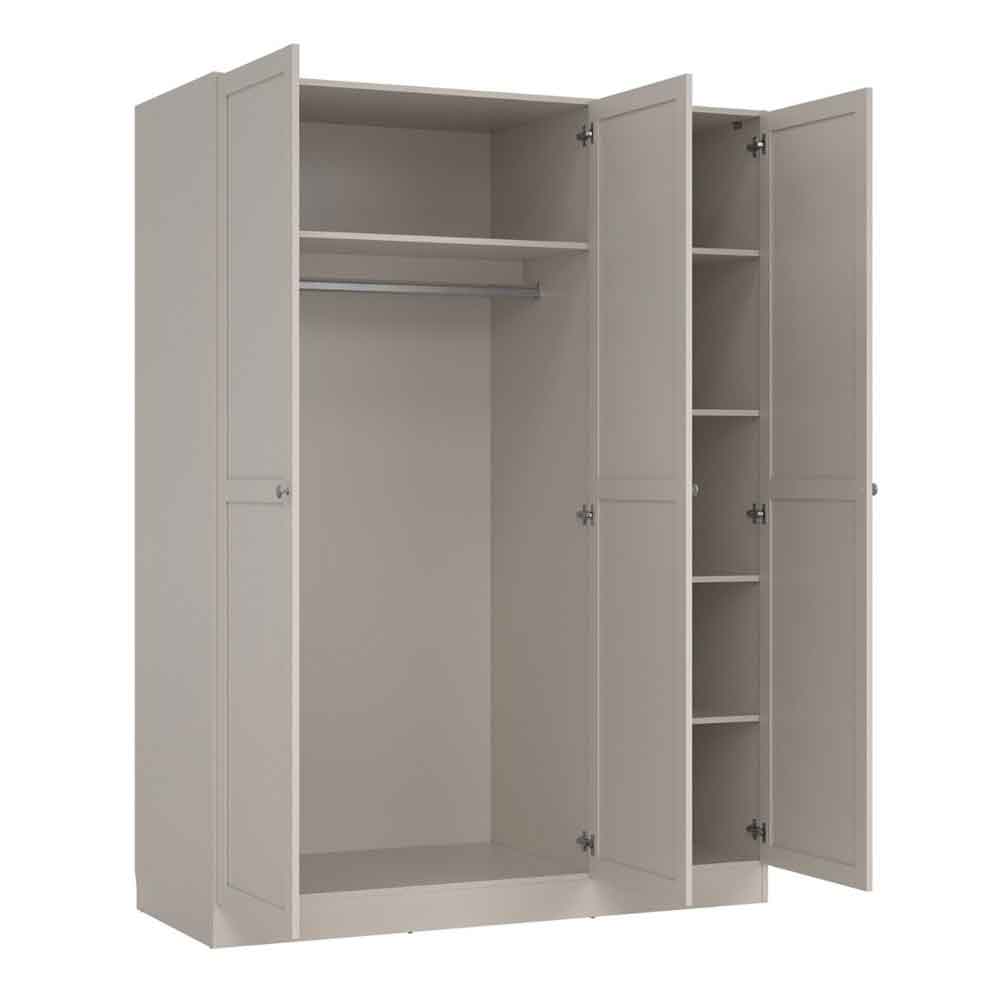 Bensalem Wooden Wardrobe with 3 Doors in Cashmere