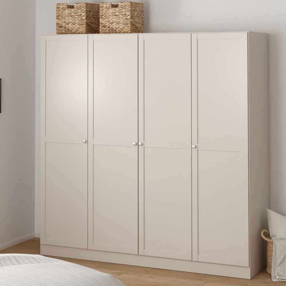 Bensalem Wooden Wardrobe with 4 Doors in Cashmere