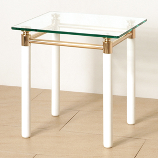 Benson Glass Set Of 2 Side Tables With White High Gloss