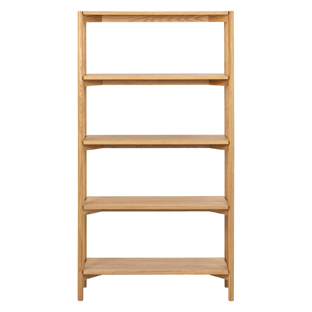 Benson Tall Wooden Bookcase With 4 Shelves In Oak