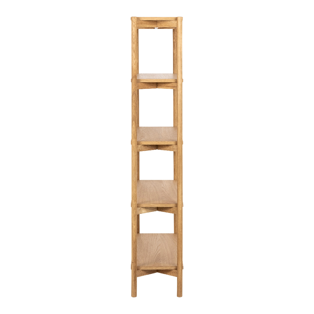 Benson Tall Wooden Bookcase With 4 Shelves In Oak