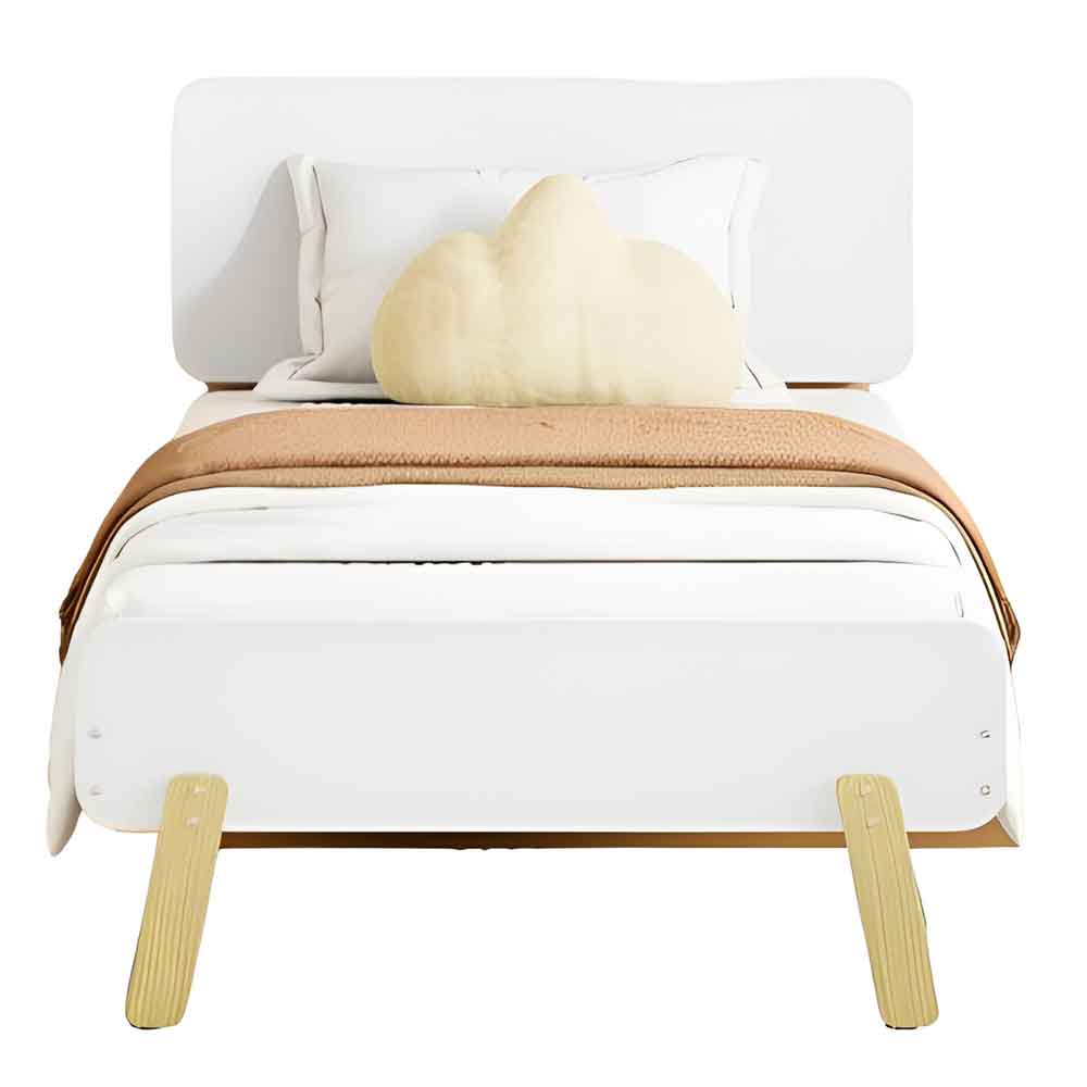 Benson Wooden Single Bed In White