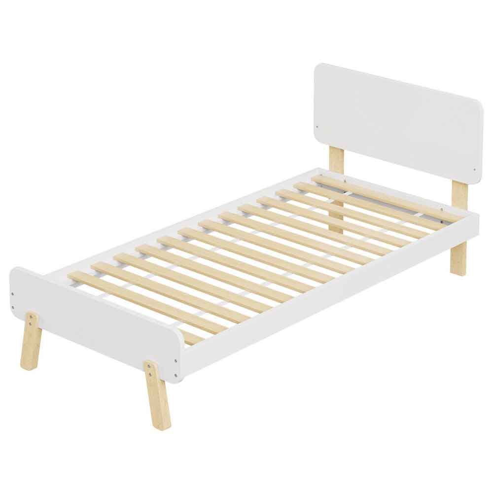 Benson Wooden Single Bed In White