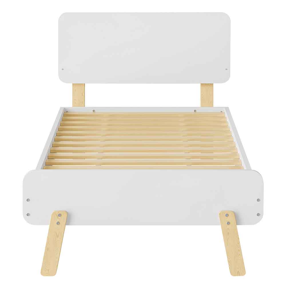 Benson Wooden Single Bed In White