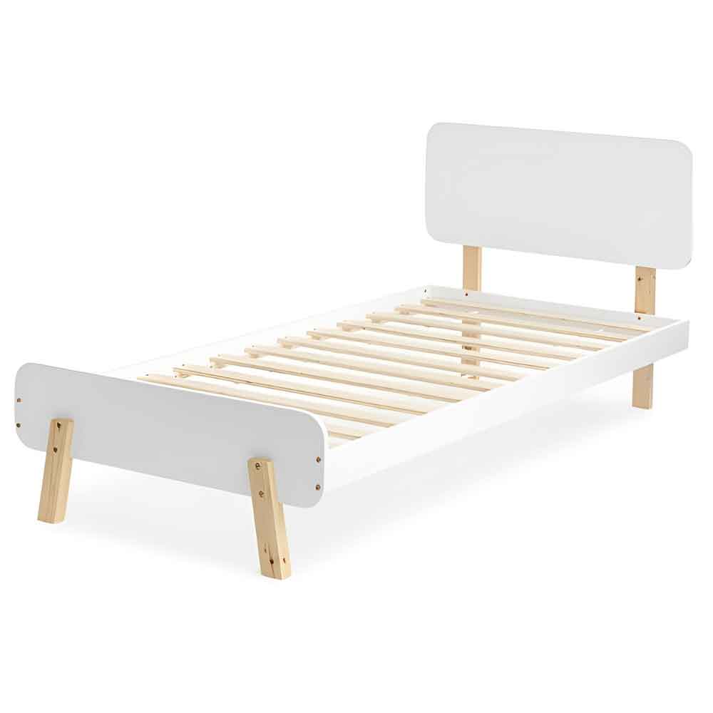 Benson Wooden Single Bed In White