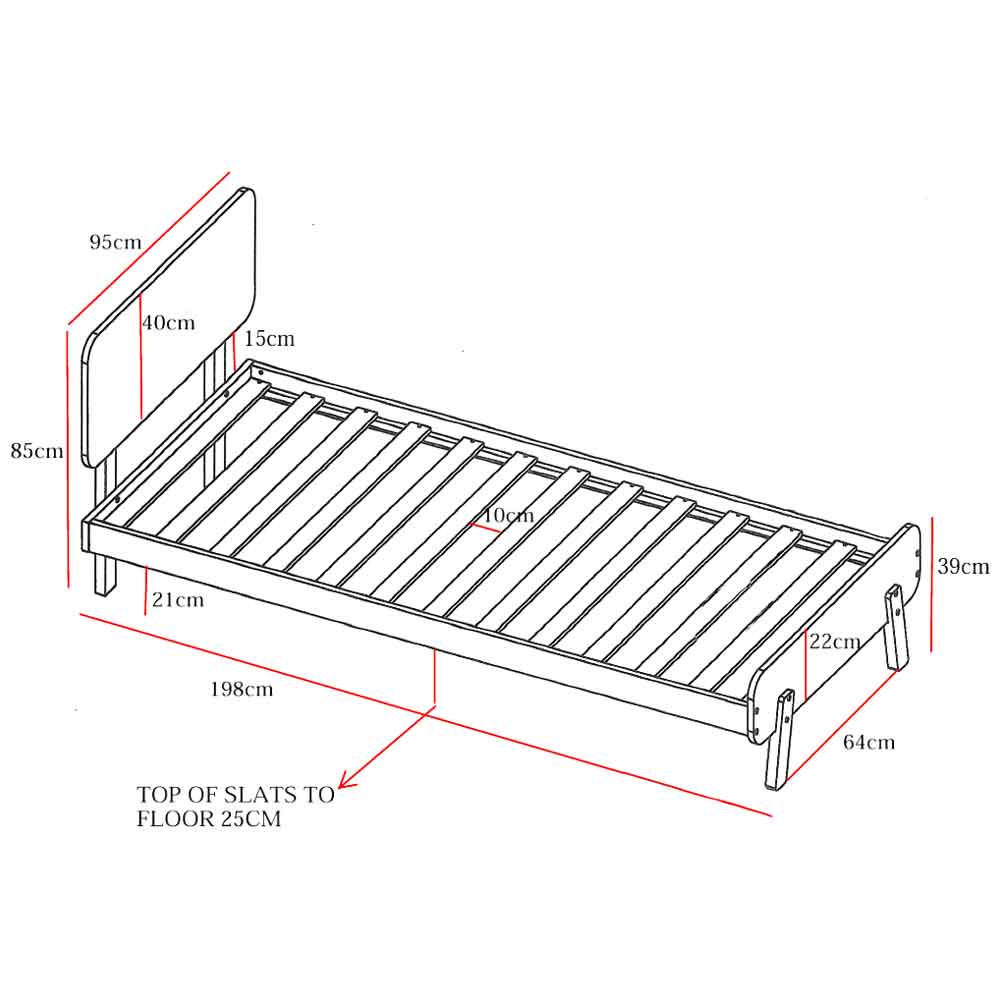 Benson Wooden Single Bed In White