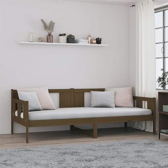 Read more about Bente solid pinewood single day bed in honey brown