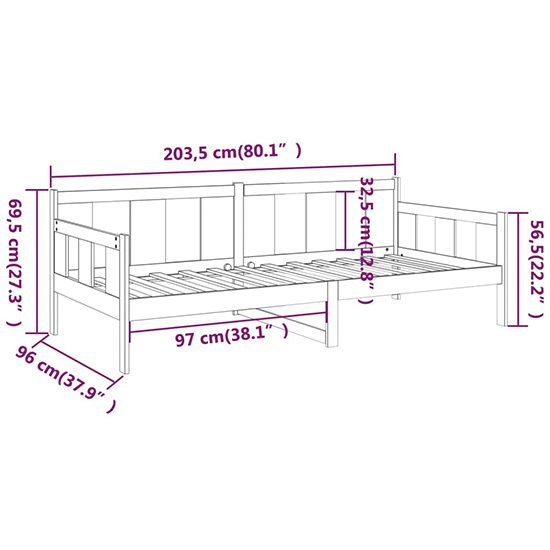 Bente Solid Pinewood Single Day Bed In Natural
