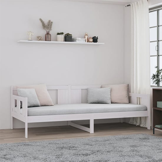 Product photograph of Bente Solid Pinewood Single Day Bed In White from Furniture in Fashion