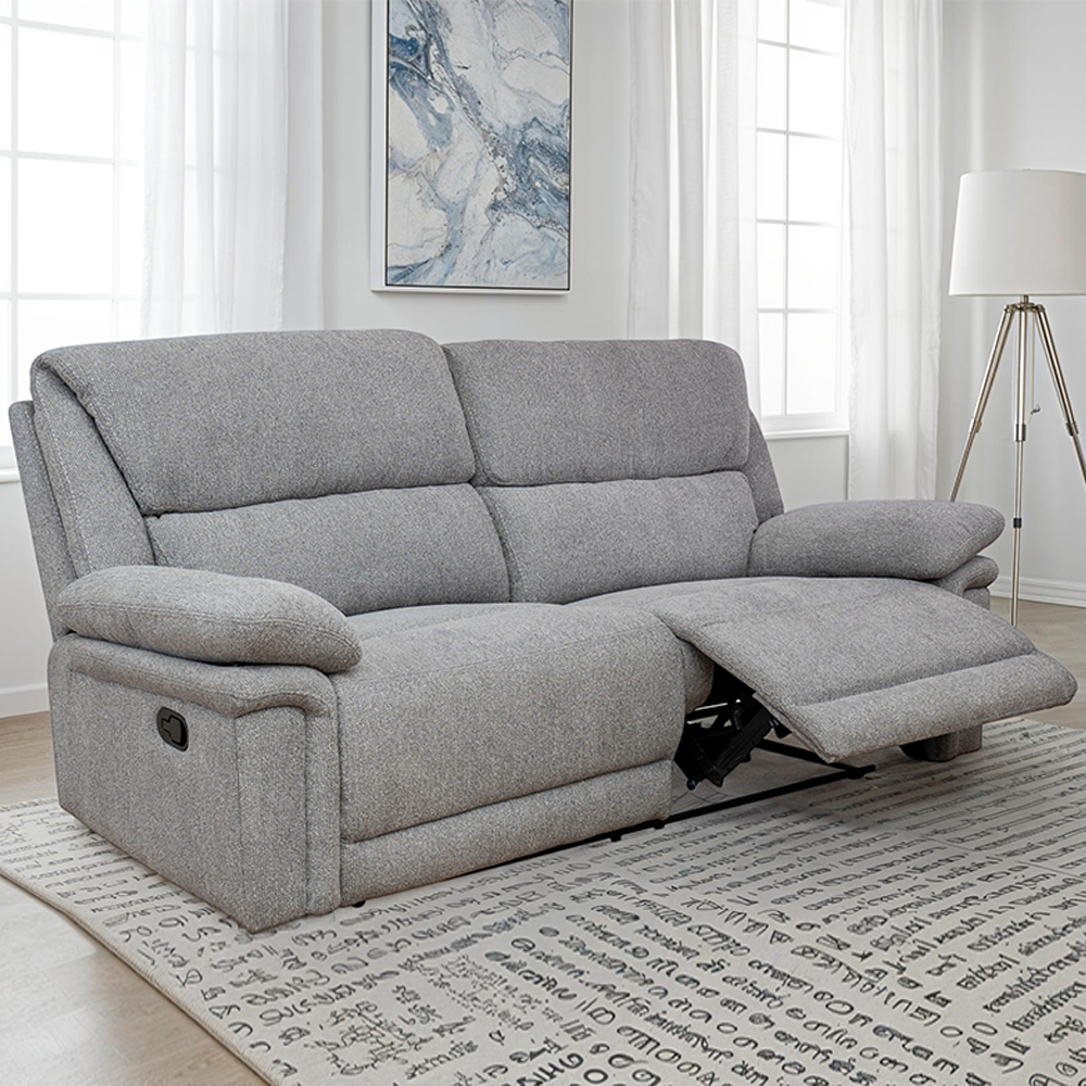 Bentley Fabric Manual Recliner Sofa Suite in Grey
