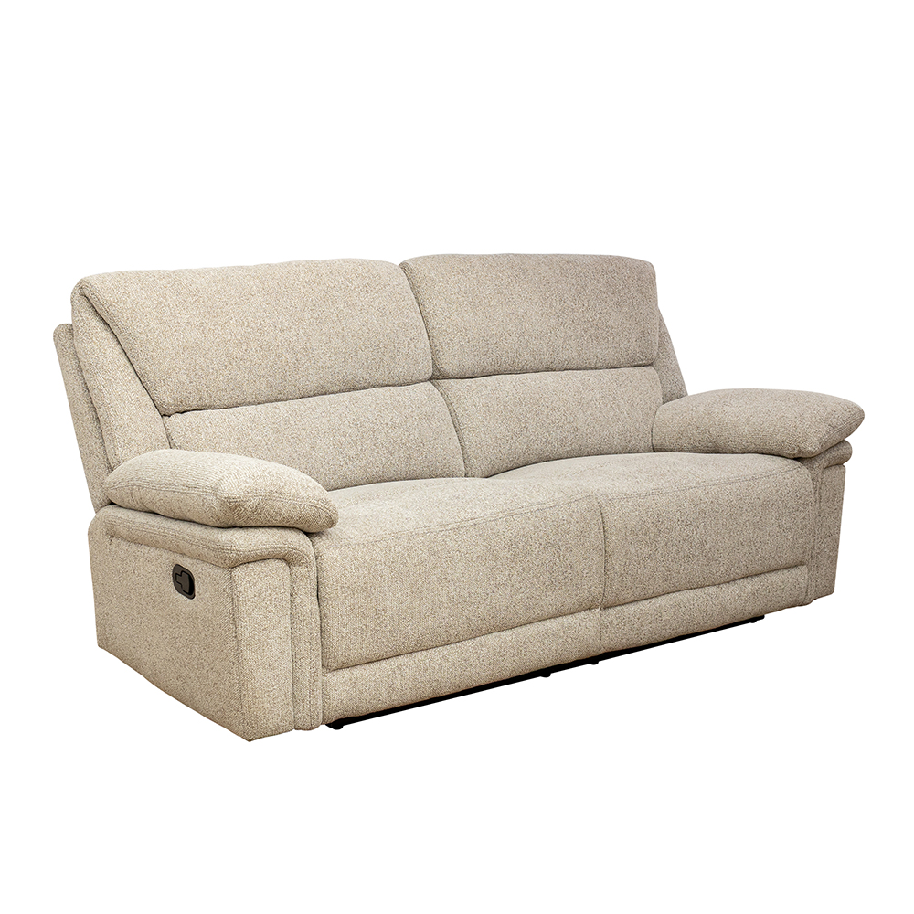 Bentley Fabric Manual Recliner Sofa Suite in Natural