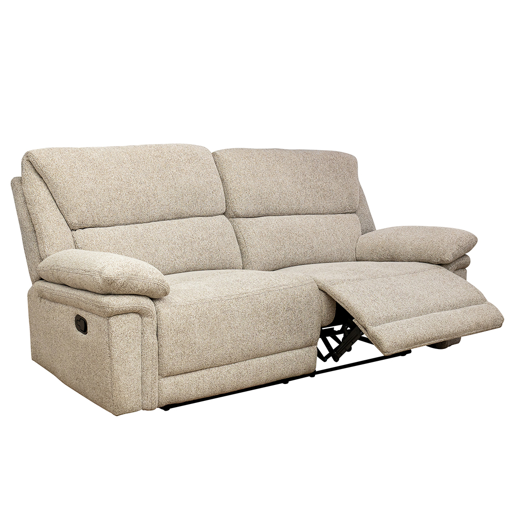 Bentley Fabric Manual Recliner Sofa Suite in Natural