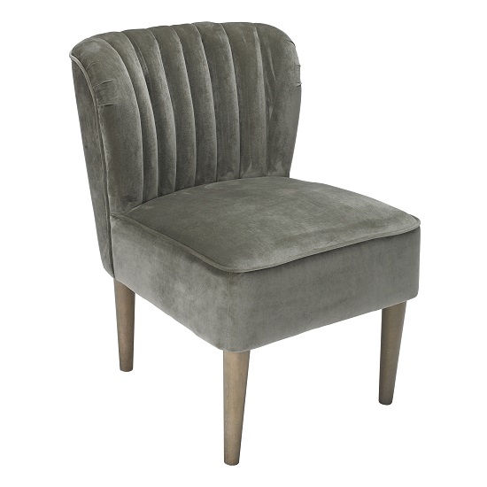 Read more about Bentley sofa chair in steel grey velvet with wooden legs