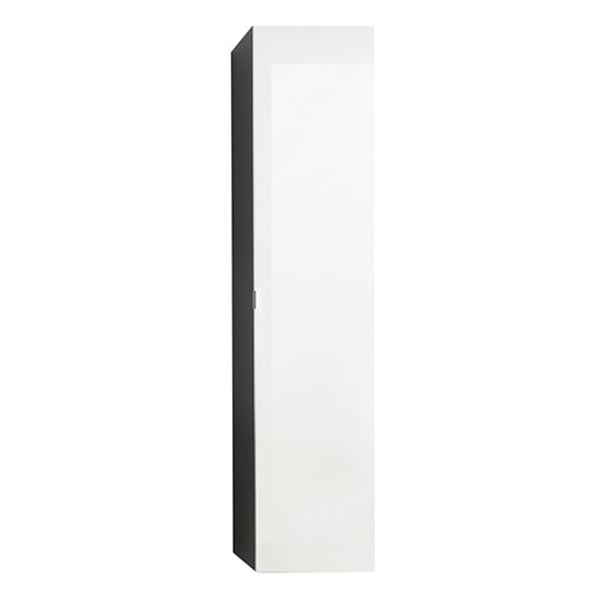 Photo of Bento bathroom tall cabinet in grey with gloss white fronts