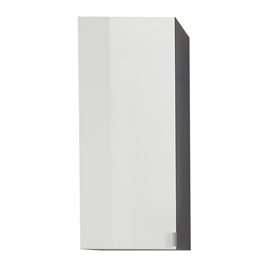 Photo of Bento bathroom wall cabinet in grey with gloss white fronts