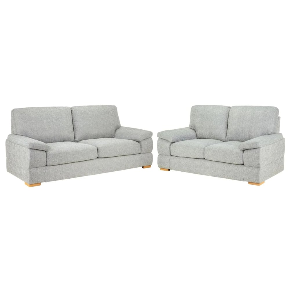 Read more about Benton fabric 3+2 seater sofa set in silver