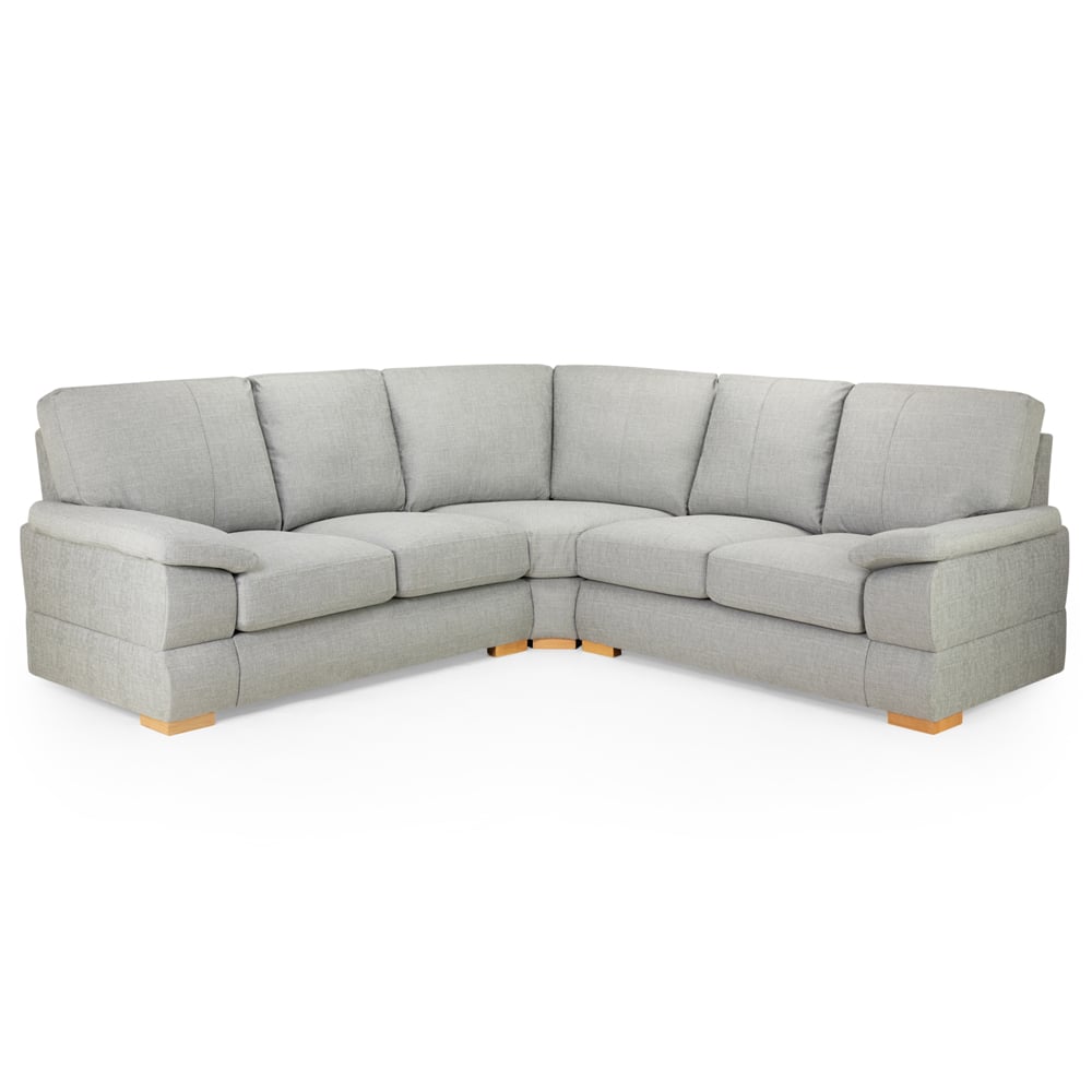Benton Fabric Large Corner Sofa In Silver
