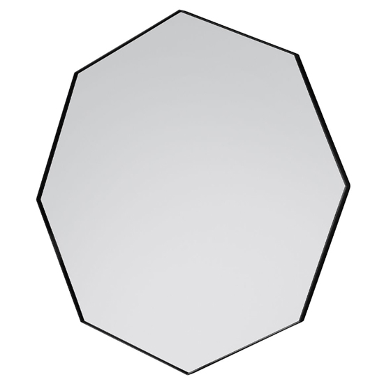 Benton Octagon Wall Mirror With Black Metal Frame