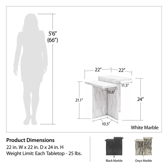 Benton Wooden Side Table In White Faux Marble Effect