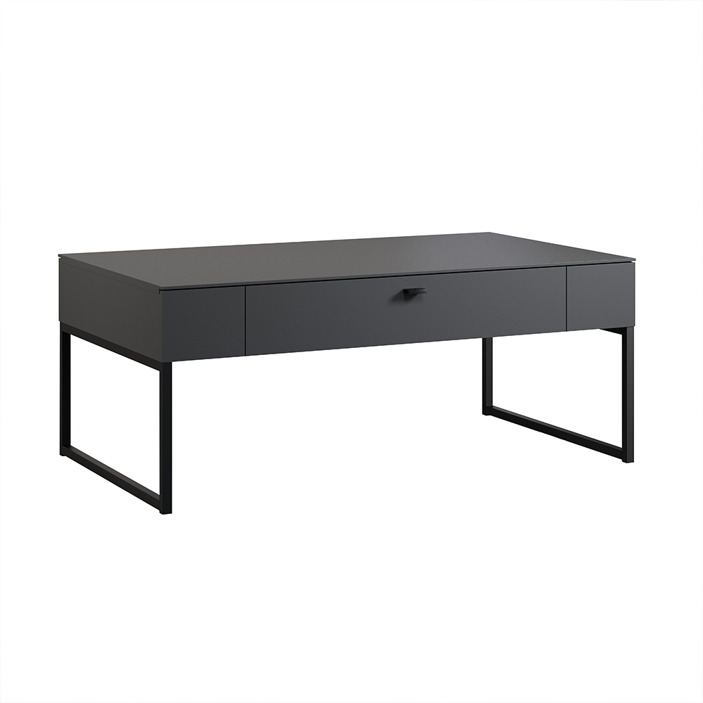 Benvia Wooden Coffee Table with 1 Drawer in Anthracite and Evoke Oak