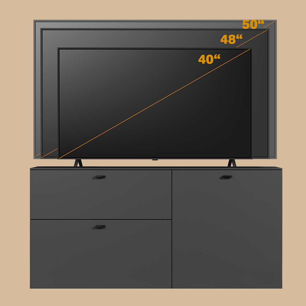 Benvia Wooden TV Stand with 2 Doors 1 Drawer in Anthracite and Evoke Oak