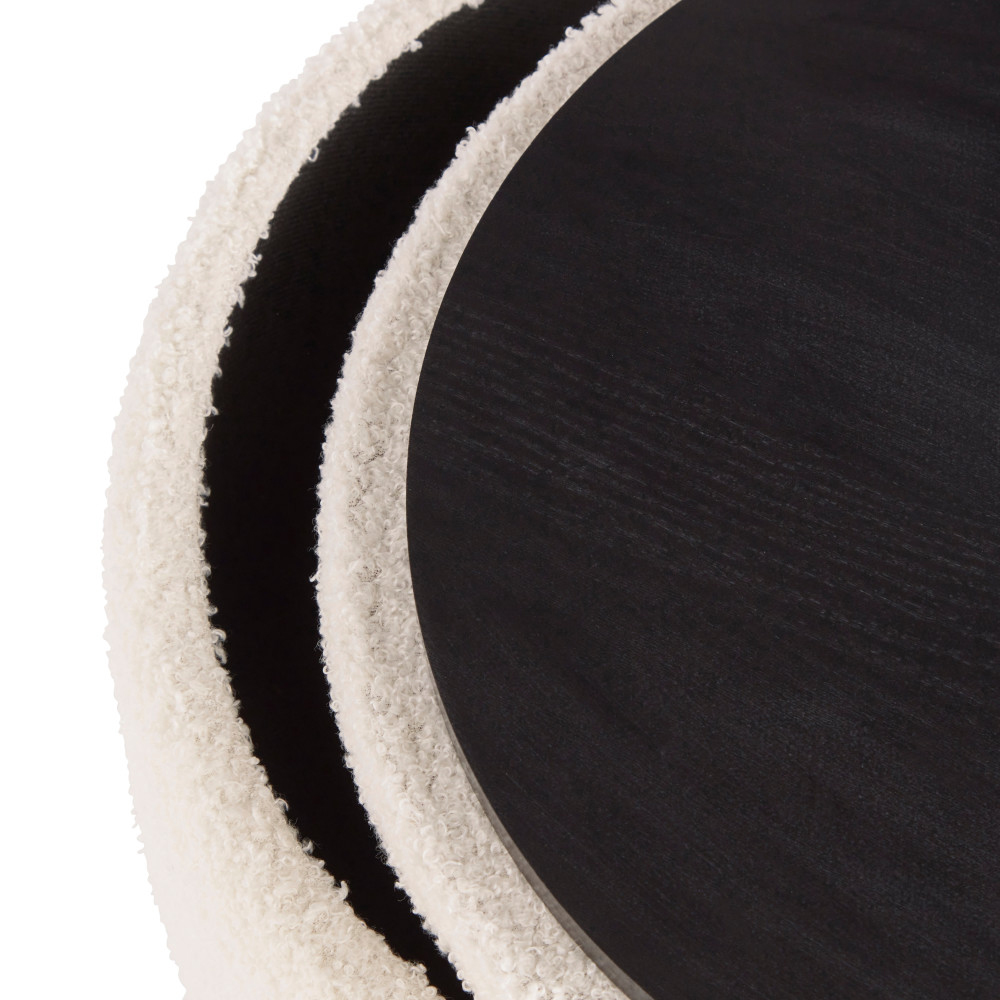 Benvora Fabric Storage Stool in Cream