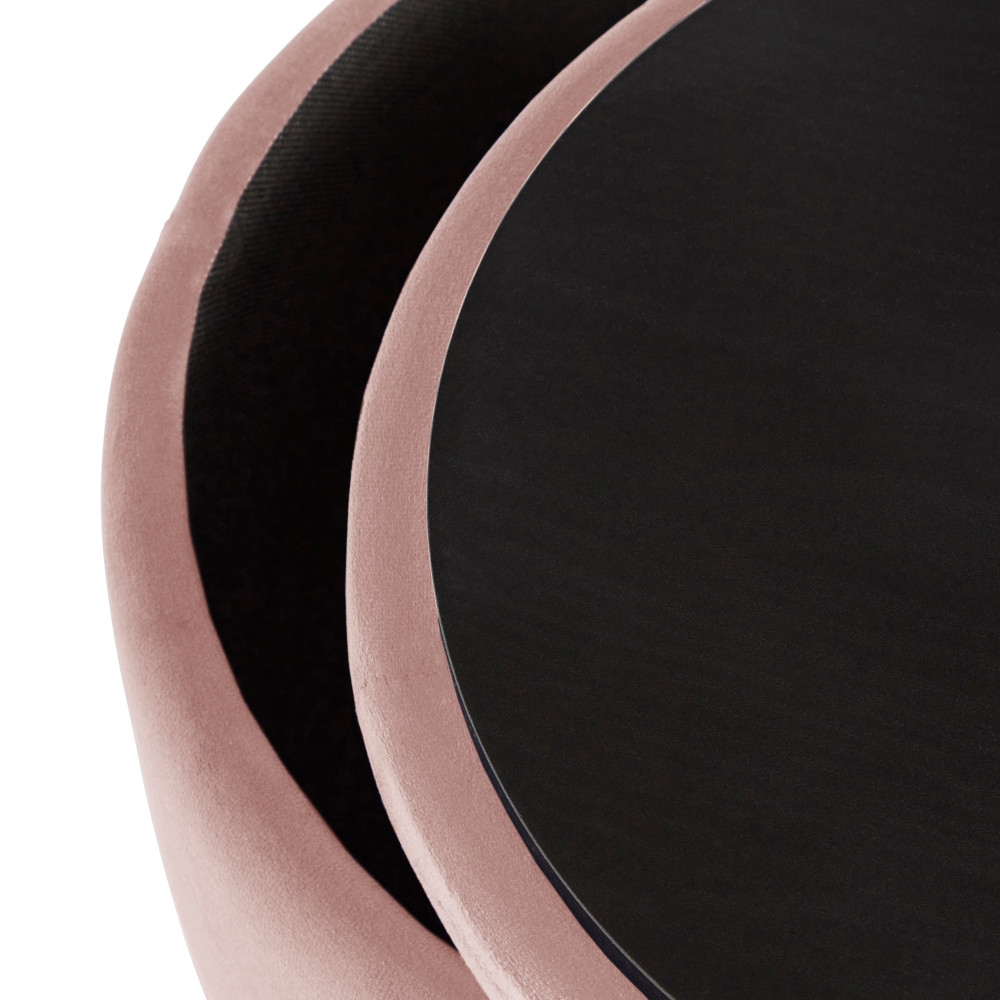 Benvora Velvet Storage Stool in Blush Pink