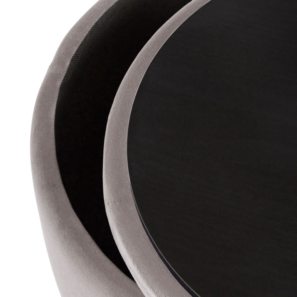 Benvora Velvet Storage Stool in Grey