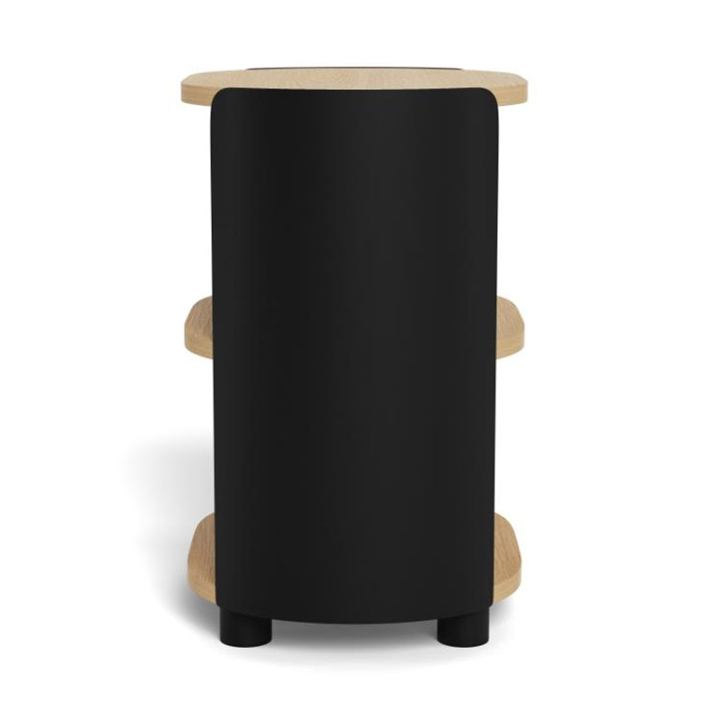 Benvoril Wooden Bedside Cabinet in Oak and Matt Black