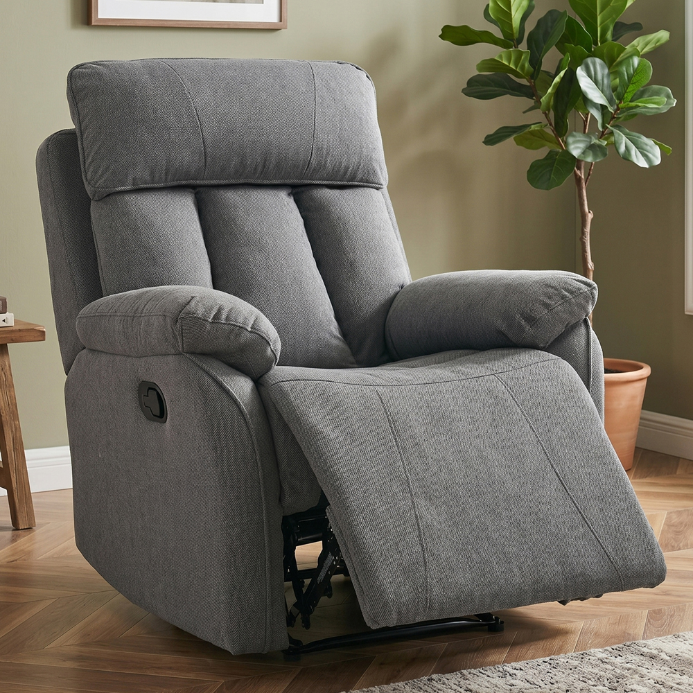 Benvro Fabric Recliner 3+1+1 Seater Sofa Set in Grey