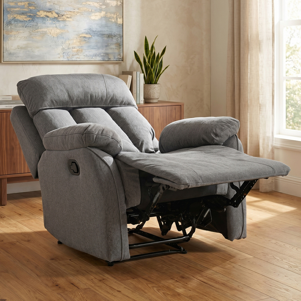 Benvro Fabric Recliner 3+1+1 Seater Sofa Set in Grey