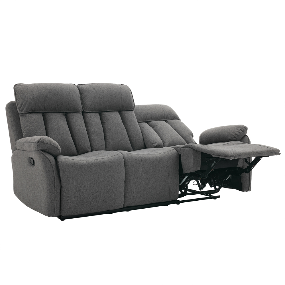Benvro Fabric Recliner 3+1+1 Seater Sofa Set in Grey