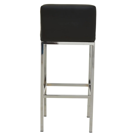 Baino Black PU Leather Bar Chairs With Chrome Legs In A Pair_5