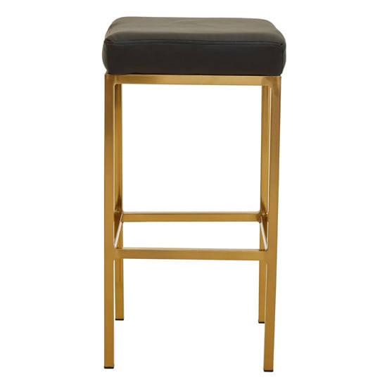 Baino Black Leather Bar Stools With Gold Legs In A Pair_3