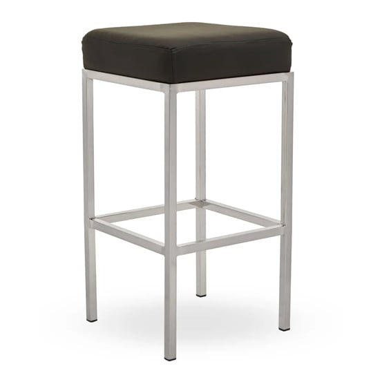 Read more about Baino black pu faux leather bar stool with chrome legs