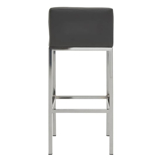 Baino Grey PU Leather Bar Chairs With Chrome Legs In A Pair_5