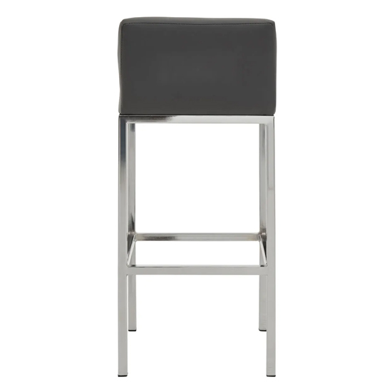 Baino Grey PU Leather Bar Chairs With Chrome Legs In A Pair
