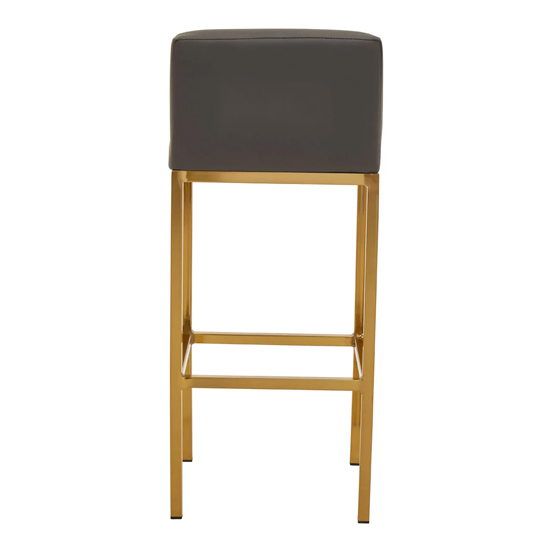Baino Grey PU Leather Bar Chairs With Gold Legs In A Pair